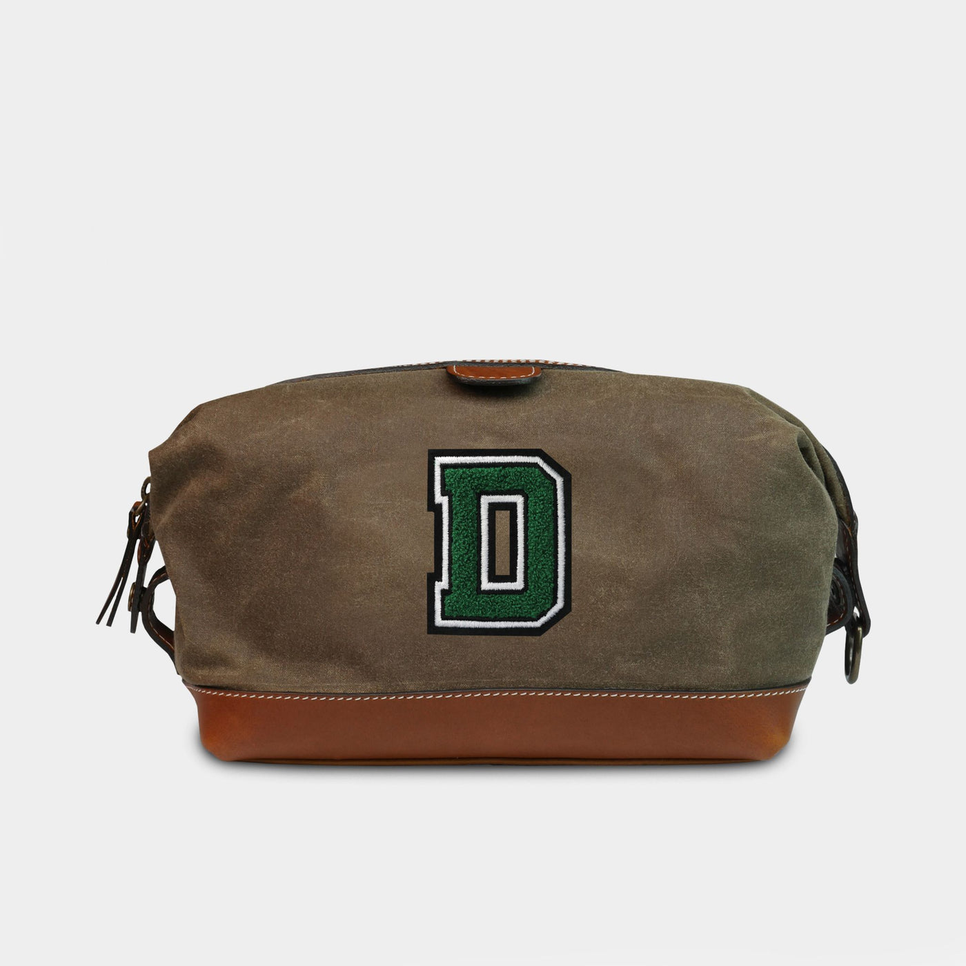 Dartmouth Big Green Waxed Leather Shave Bag