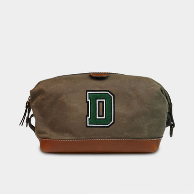Dartmouth Big Green Waxed Leather Shave Bag