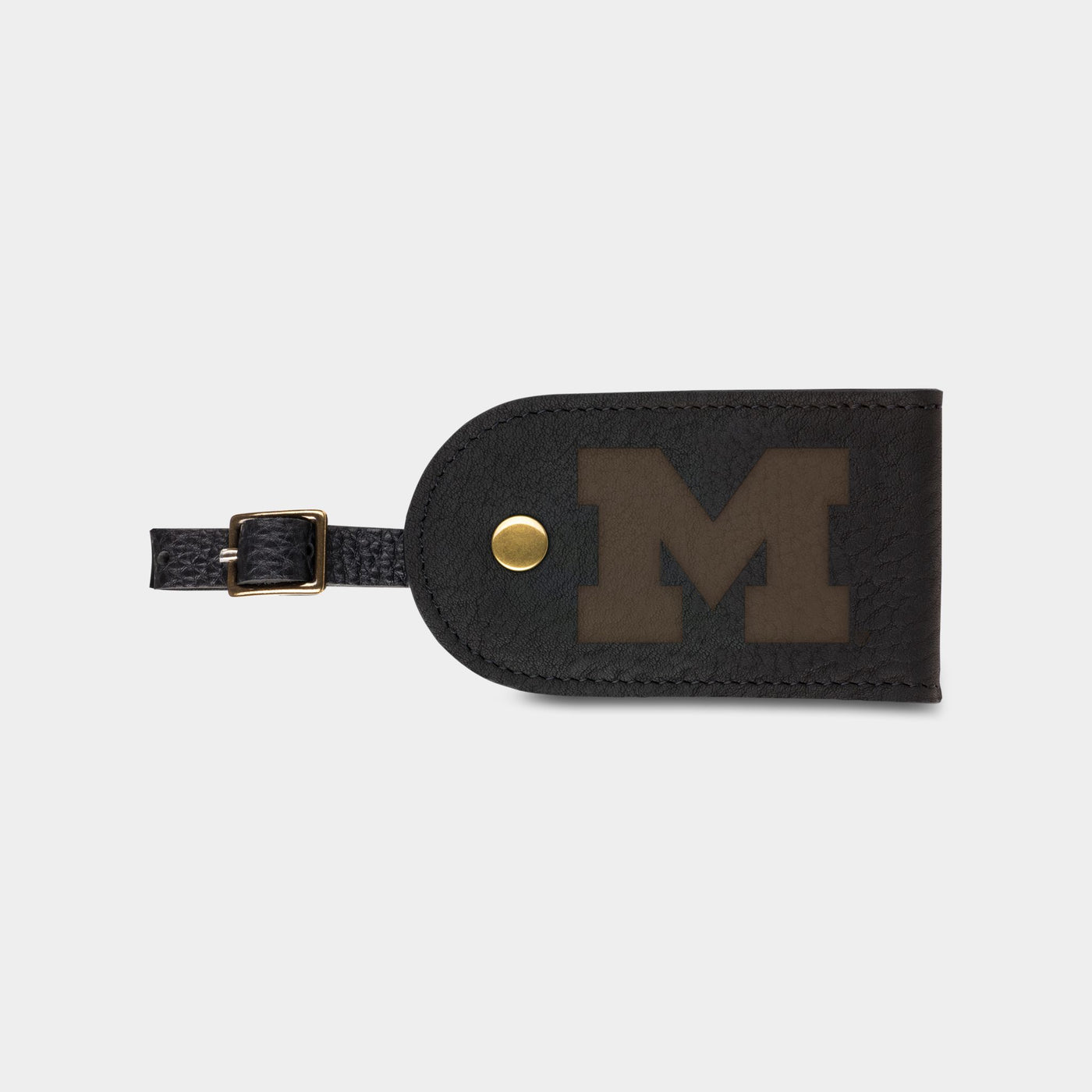 Michigan Wolverines "M" Leather Luggage Tag