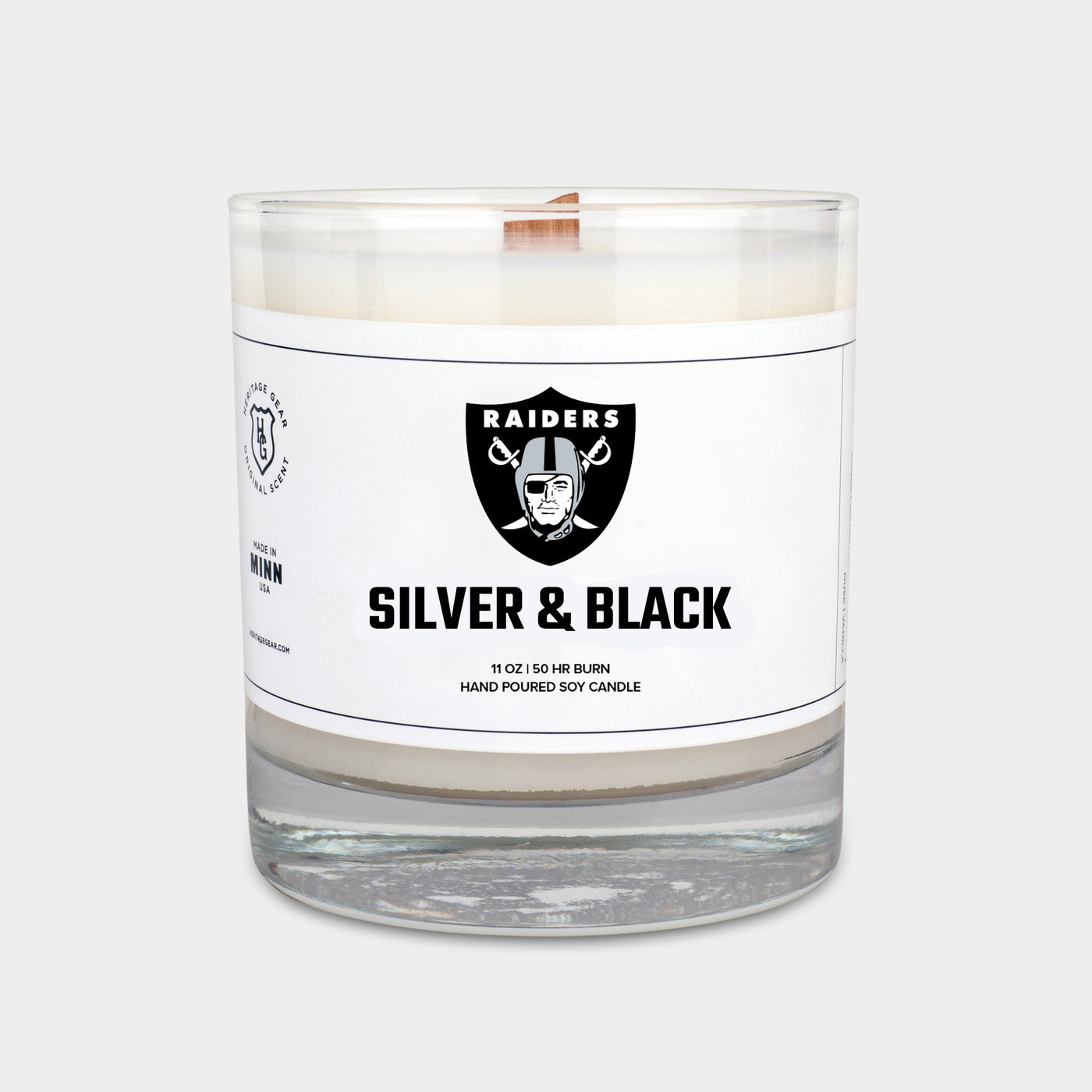 Las Vegas Raiders "Silver & Black" Scented Candle
