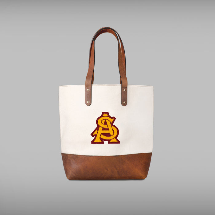 ASU Sun Devils "AS" Cream Tote Bag