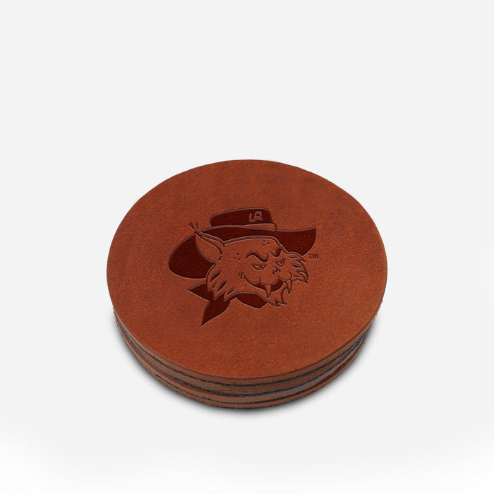 Arizona Wildcats Vintage Wilbur Brown Leather and Wool Coasters