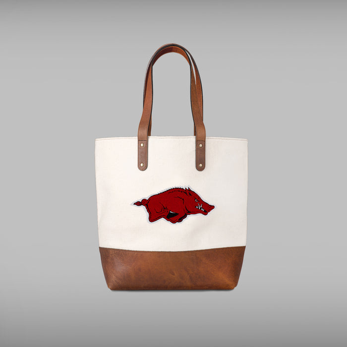 Arkansas Razorbacks Cream Tote Bag