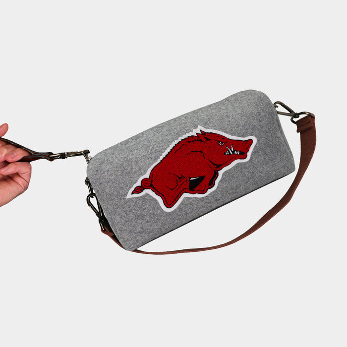 Arkansas Razorbacks Grey Wool Locker Room Bag