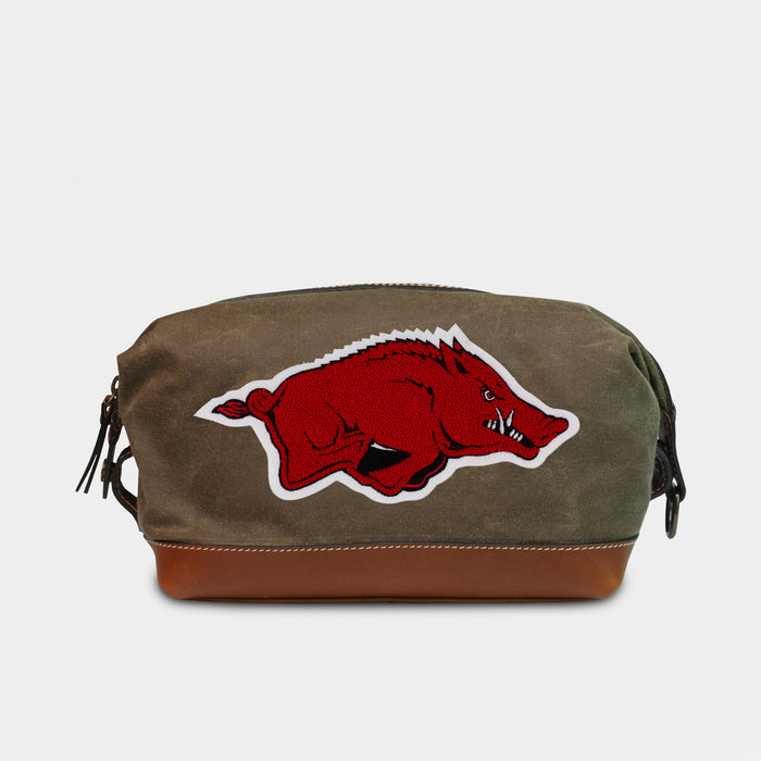 Arkansas Razorbacks Pro Waxed Canvas Dopp Kit