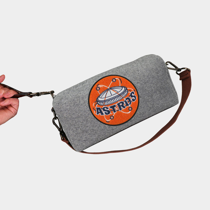 Houston Astros Vintage Grey Wool Locker Room Bag