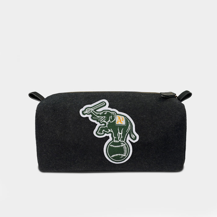Oakland Athletics "Elephant" Black Wool Dopp Kit