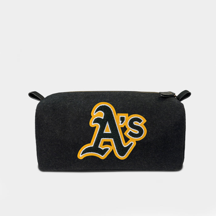 Oakland Athletics "A" Black Wool Dopp Kit
