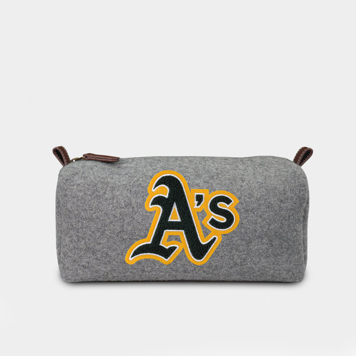 Oakland Athletics "A" Grey Wool Dopp Kit