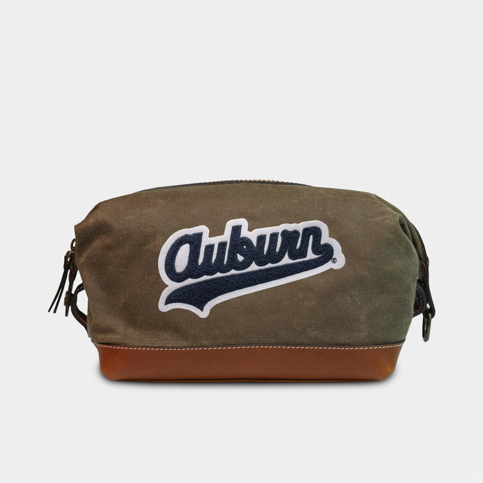 Auburn Tigers Vintage Script Pro Waxed Canvas Dopp Kit
