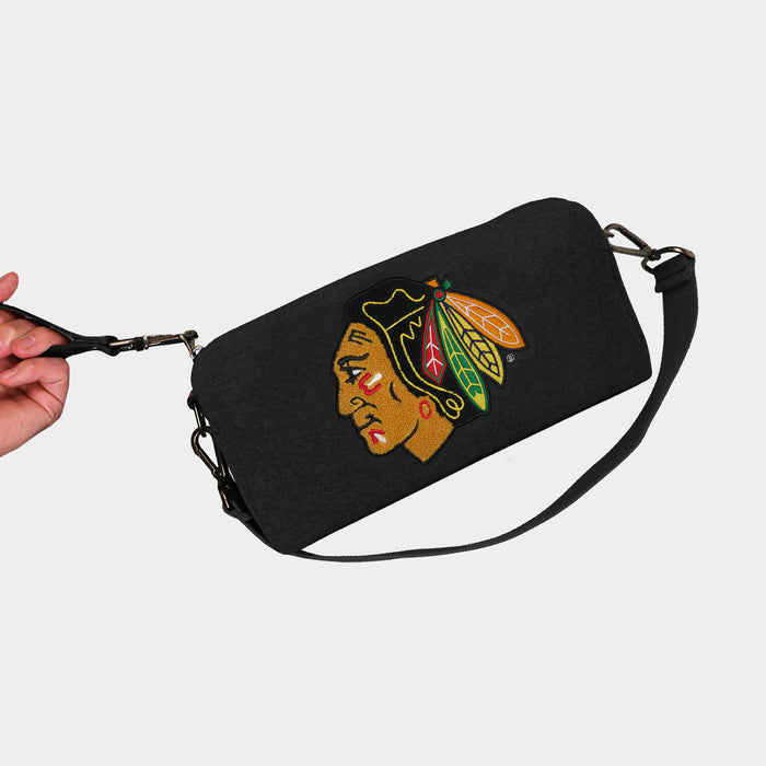 Chicago Blackhawks Black Wool Locker Room Bag
