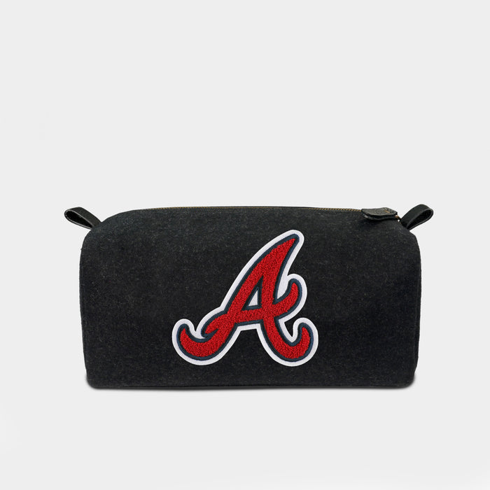 Atlanta Braves "A" Black Wool Dopp Kit