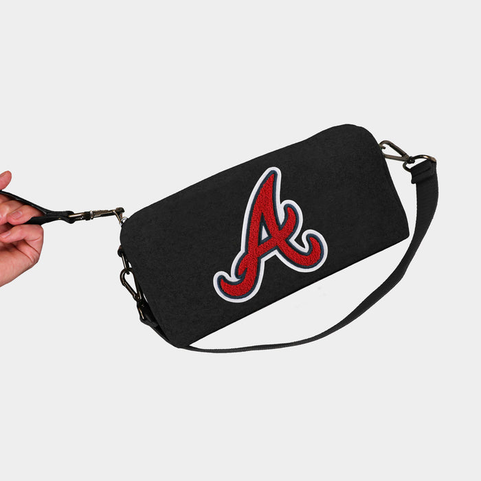 Atlanta Braves "A" Black Wool Locker Room Bag