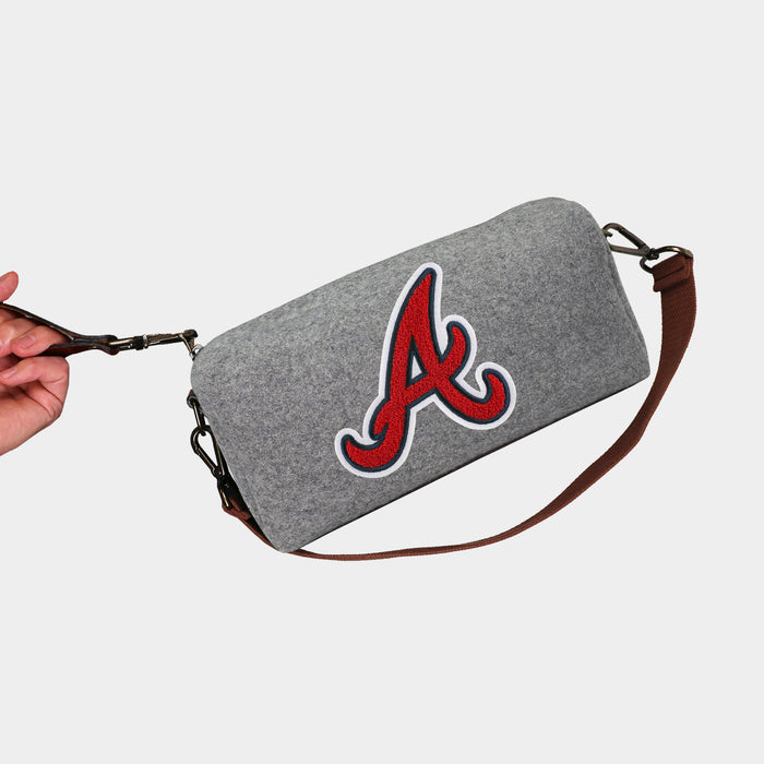 Atlanta Braves "A" Grey Wool Locker Room Bag