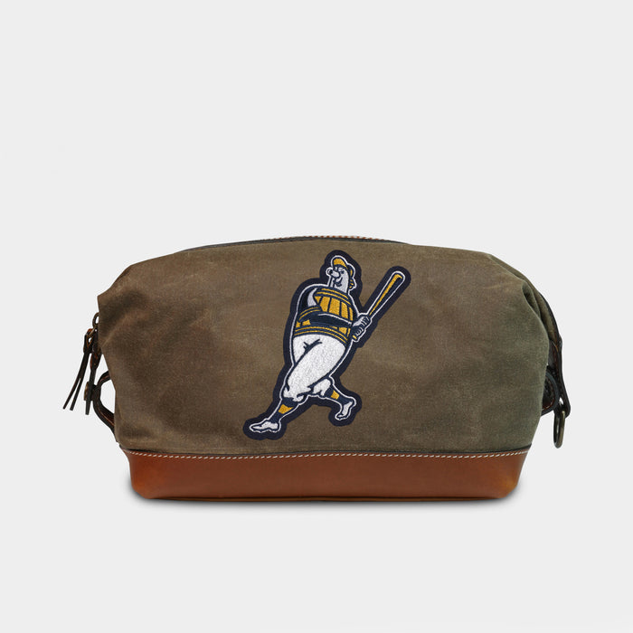 Milwaukee Brewers Barrel Man Pro Waxed Canvas Dopp Kit