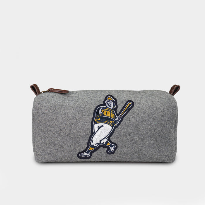 Milwaukee Brewers "Barrel Man" Grey Wool Dopp Kit