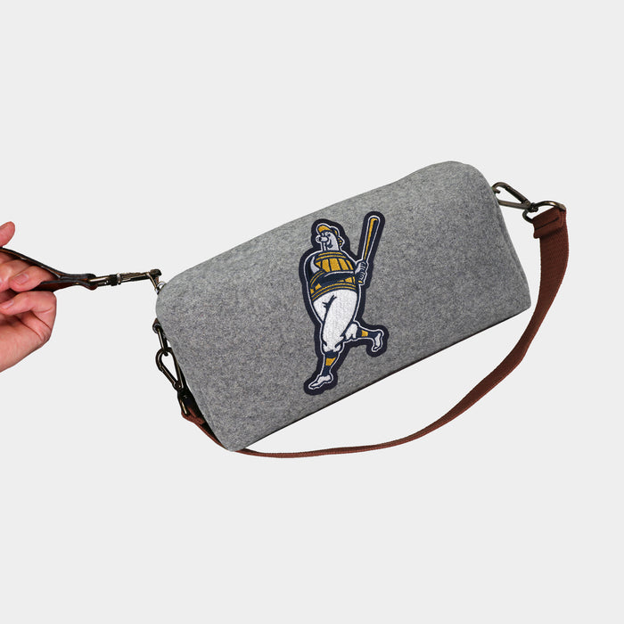 Milwaukee Brewers "Barrel Man" Grey Wool Locker Room Bag