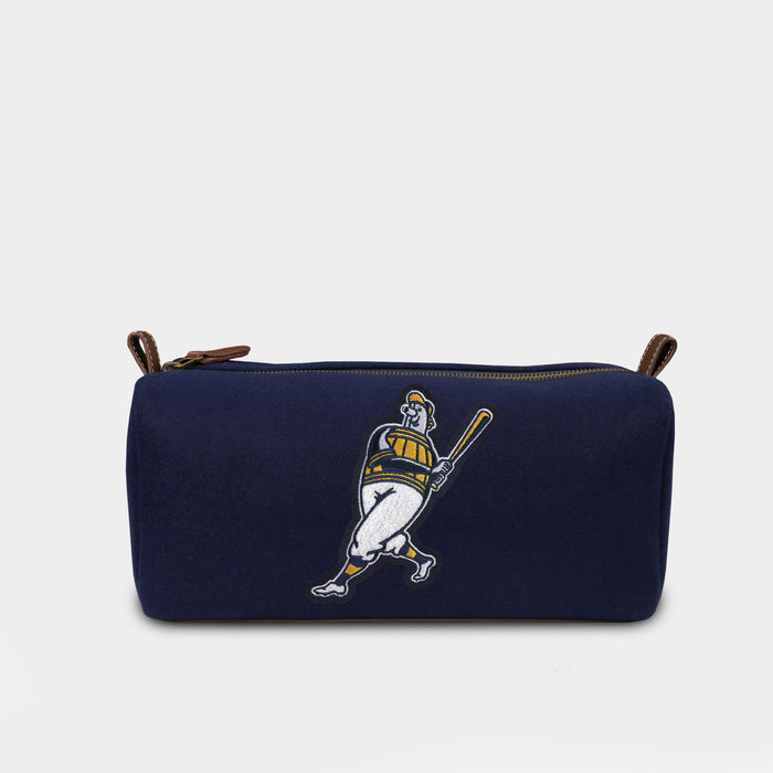 Milwaukee Brewers "Barrel Man" Navy Wool Dopp Kit