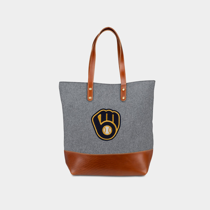 Milwaukee Brewers "Ball-in-Glove" Grey Tote Bag