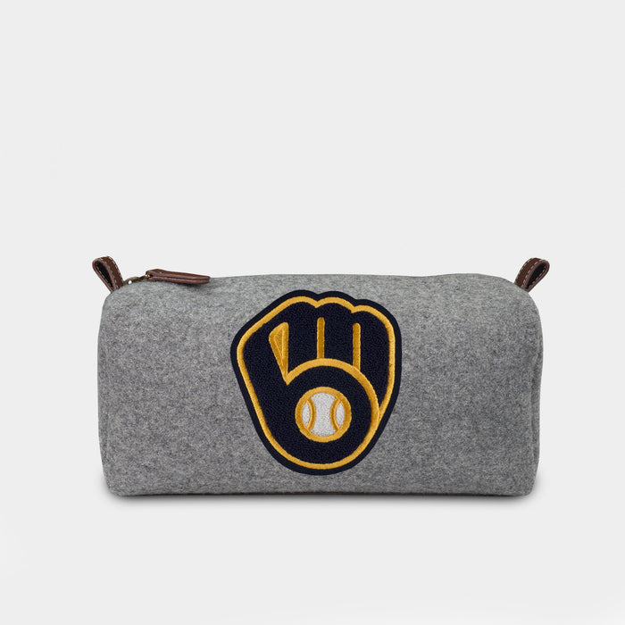 Milwaukee Brewers "Ball-in-Glove" Grey Wool Dopp Kit