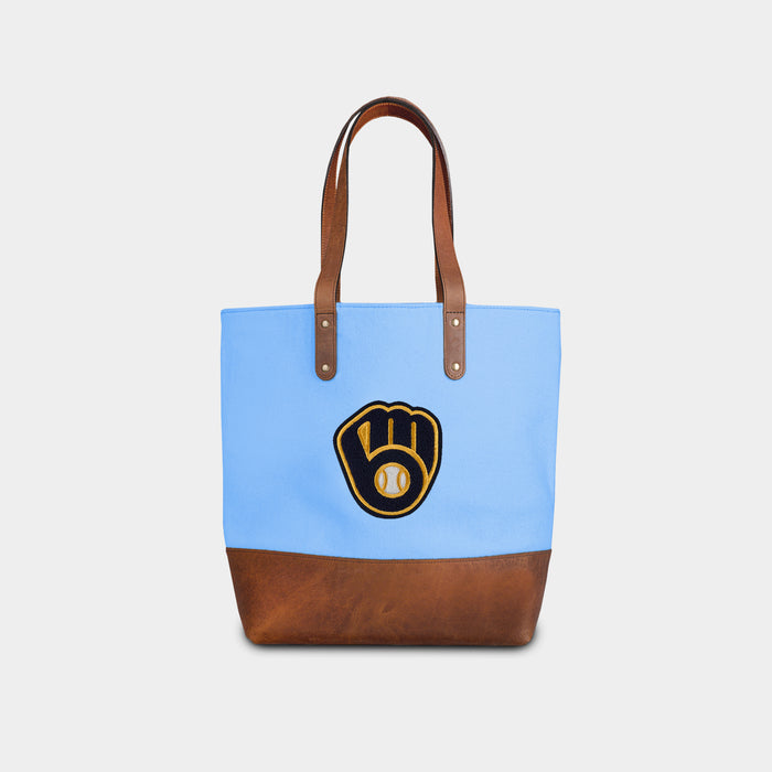 Milwaukee Brewers "Ball-in-Glove" Carolina Blue Tote Bag
