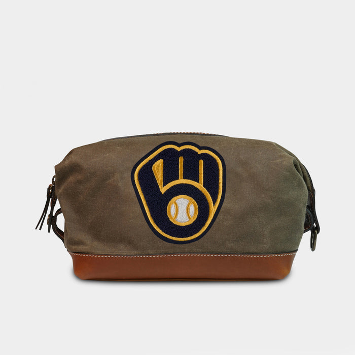 Milwaukee Brewers "Ball-in-Glove" Pro Waxed Canvas Dopp Kit