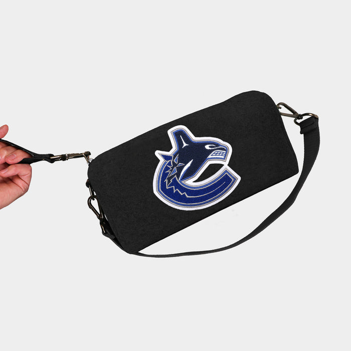 Vancouver Canucks Black Wool Locker Room Bag