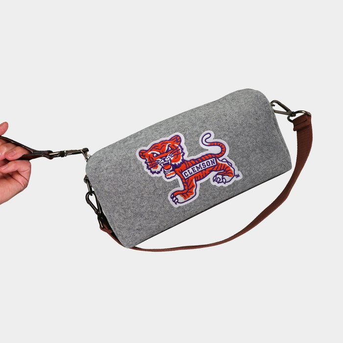 Clemson Tigers Vintage Grey Wool Locker Room Bag
