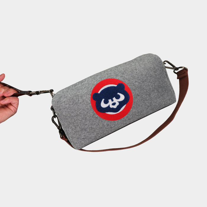 Chicago Cubs "Cubs Bear" Grey Wool Locker Room Bag