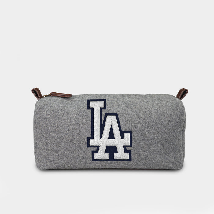 Los Angeles Dodgers "LA" Grey Wool Dopp Kit
