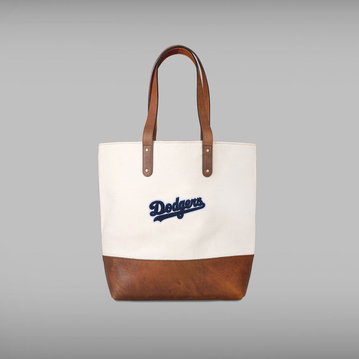 Los Angeles Dodgers Script Cream Tote Bag
