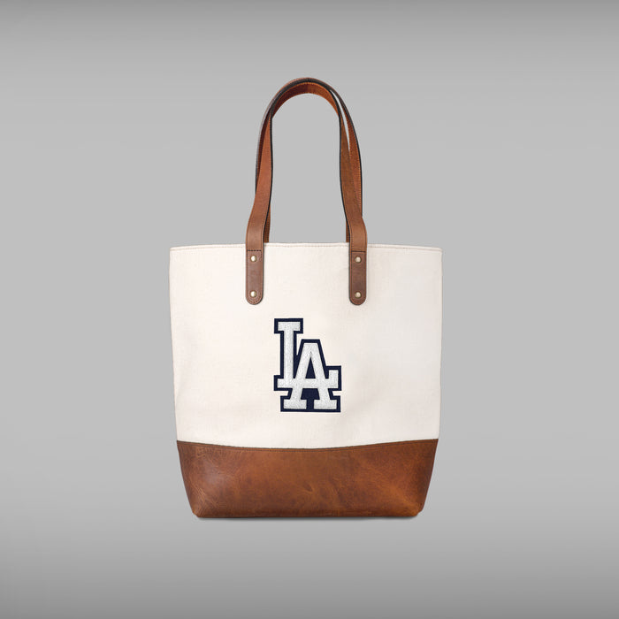 Los Angeles Dodgers White LA Cream Tote Bag