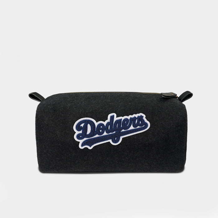 Los Angeles Dodgers Script Black Wool Dopp Kit