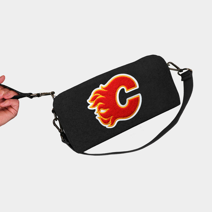 Calgary Flames Black Wool Locker Room Bag