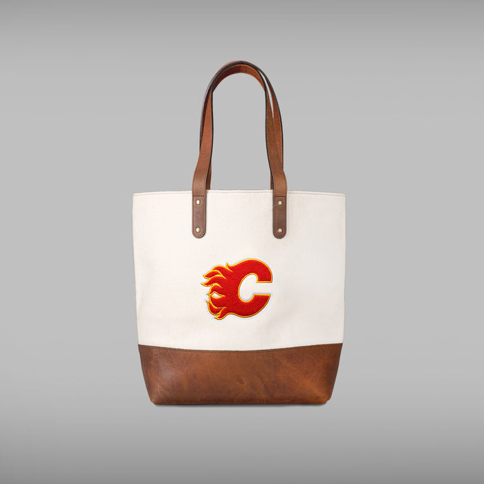 Calgary Flames Cream Tote Bag