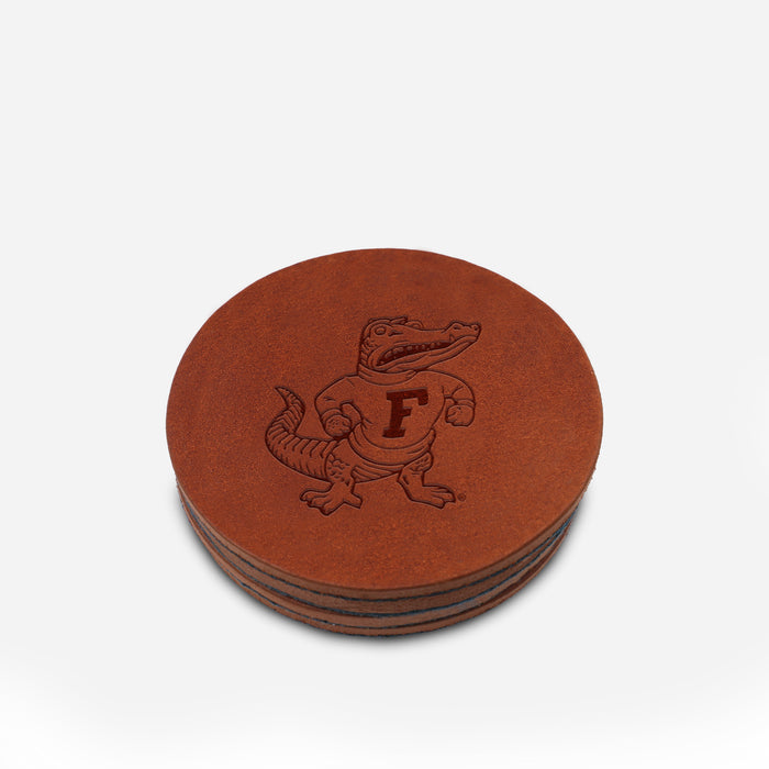 Florida Vintage Albert Brown Leather and Black Wool Coasters