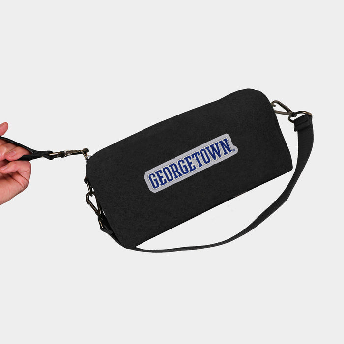 Georgetown Hoyas Vintage Black Wool Locker Room Bag