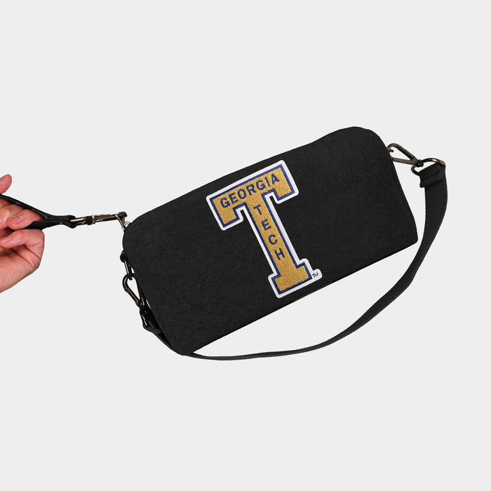 Georgia Tech Yellow Jackets Vintage Black Wool Locker Room Bag