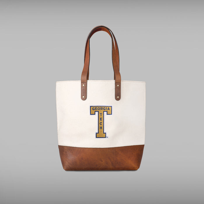 Georgia Tech Yellow Jackets Vintage "T" Cream Tote Bag