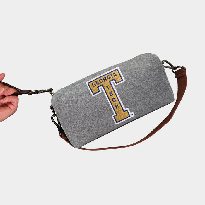 Georgia Tech Yellow Jackets Vintage Grey Wool Locker Room Bag