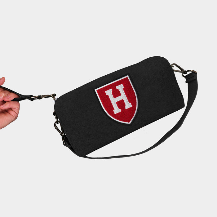 Harvard Crimson Shield Black Wool Locker Room Bag