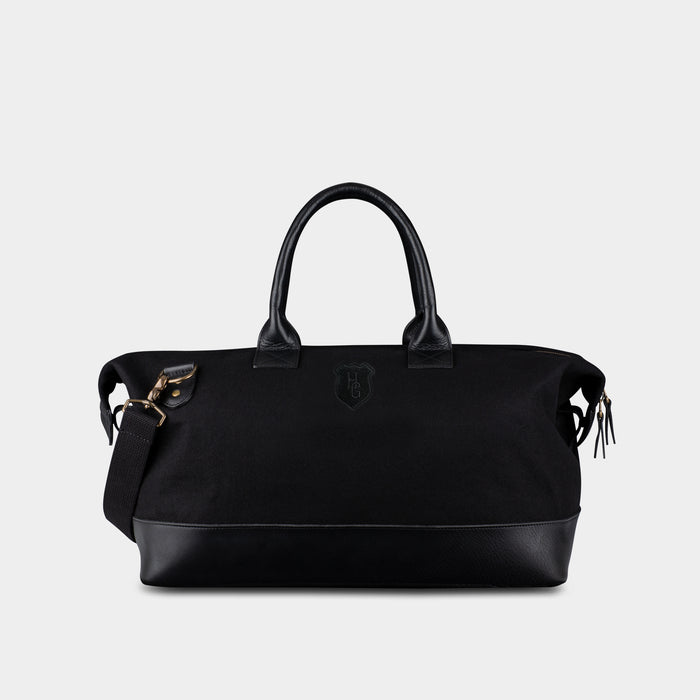 Heritage Gear Tonal HG Black Wool Black Leather Duffle Bag