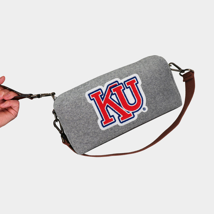 Kansas Jayhawks Vintage "KU" Grey Wool Locker Room Bag