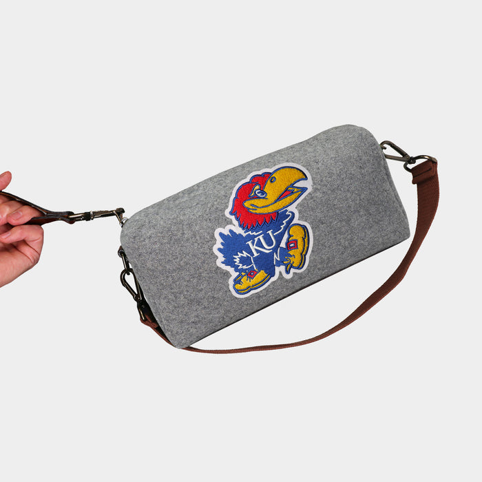 Kansas Jayhawks Grey Wool Locker Room Bag
