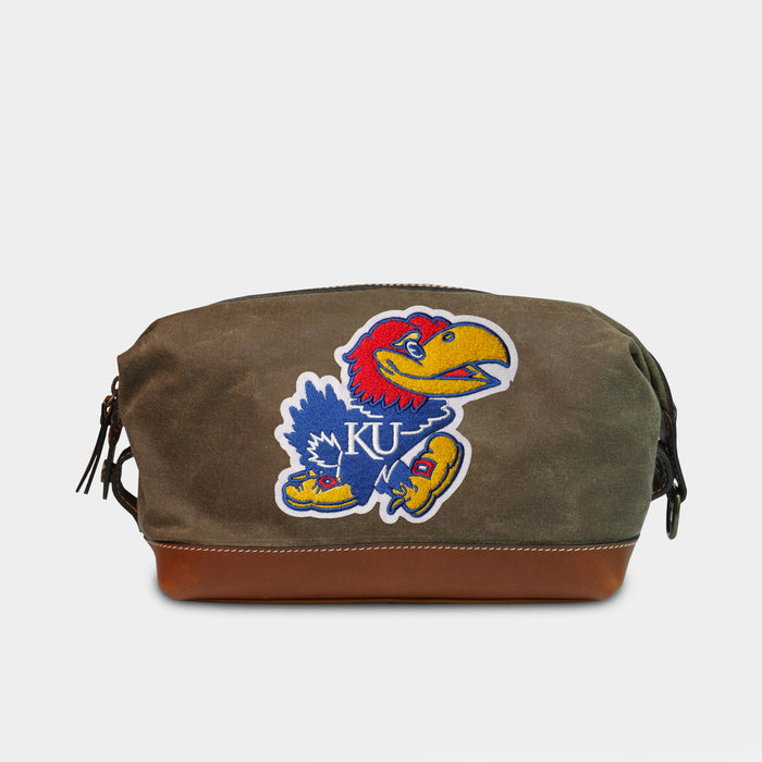 Kansas Jayhawks Pro Waxed Canvas Dopp Kit