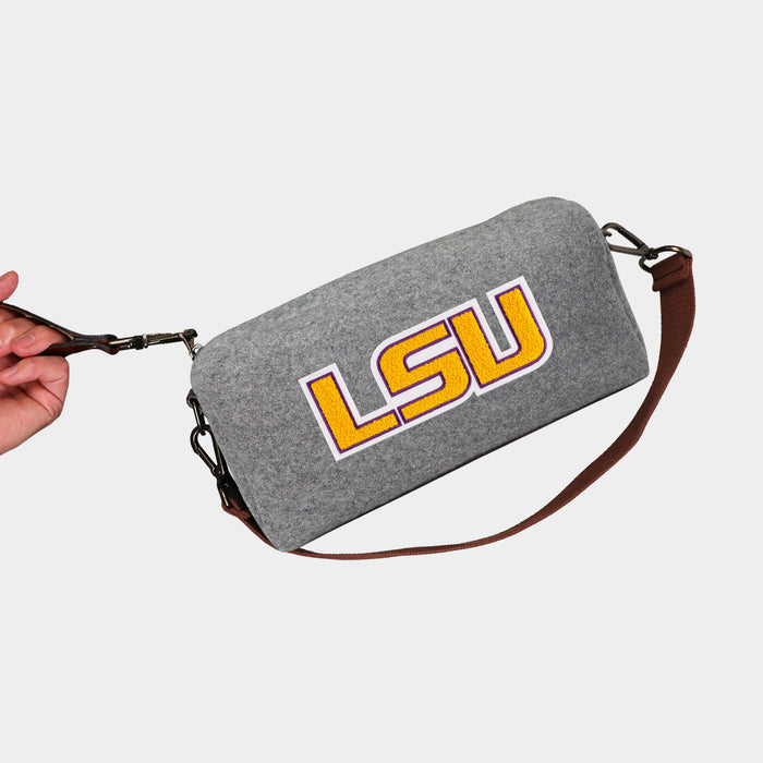 LSU Tigers "LSU" Grey  Wool Locker Room Bag
