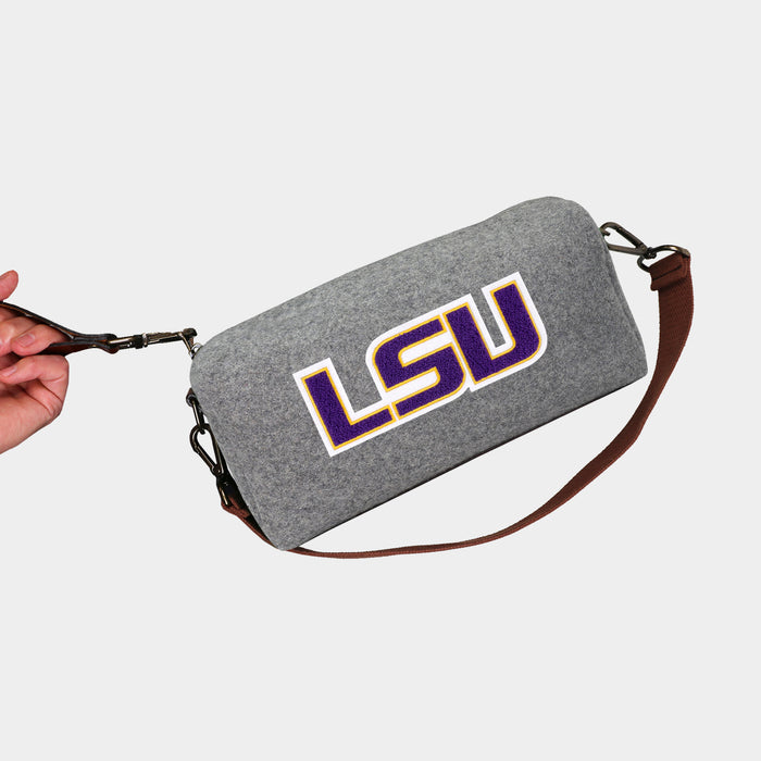 LSU Tigers Purple "LSU" Grey Wool Locker Room Bag