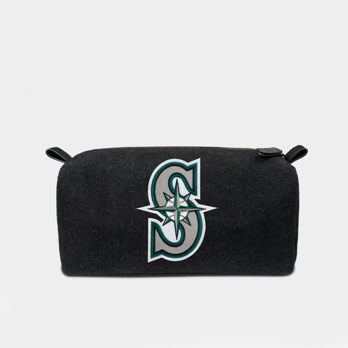 Seattle Mariners "S" Black Wool Dopp Kit