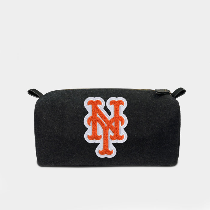 New York Mets "NY" Black Wool Dopp Kit