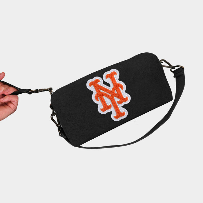 New York Mets "NY" Black Wool Locker Room Bag